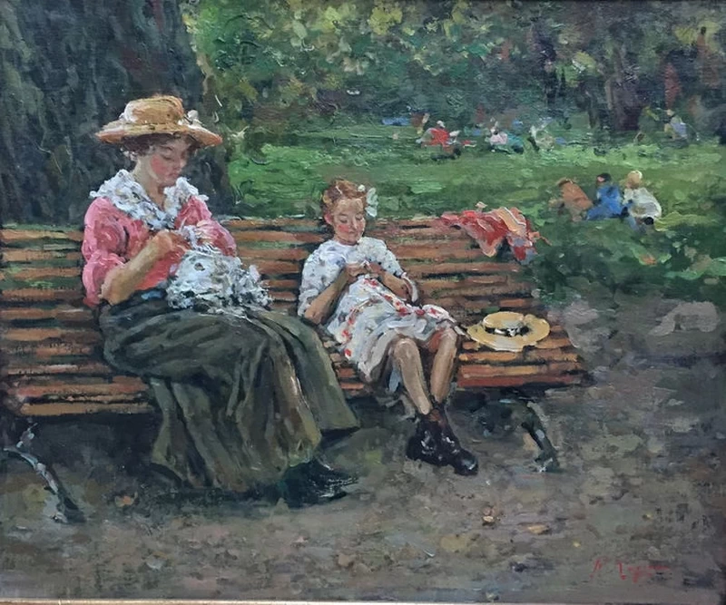 Cucitrici nel parco di Monceau